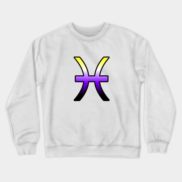 Pisces Nonbinary Pride Symbol Crewneck Sweatshirt by SillyStarlight